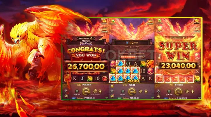 Slot Trial Of Phoenix by JILI with fiery reels and Phoenix-themed symbols.